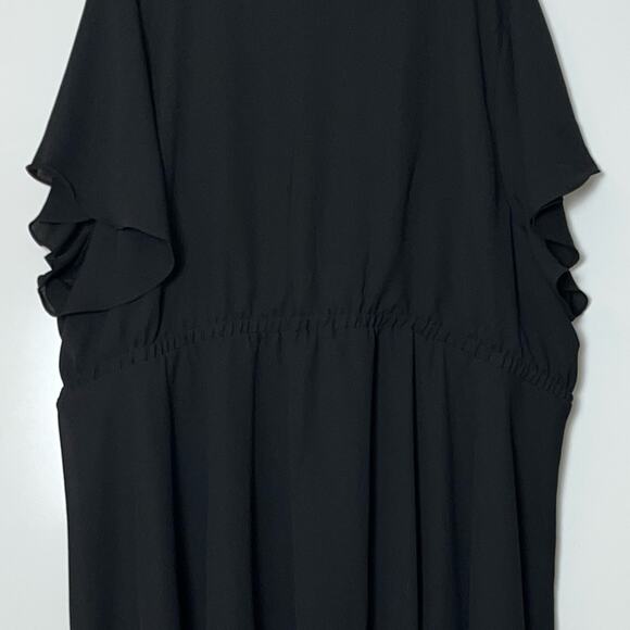 Torrid Black Babydoll Georgette Lace-Up Blouse Lace Front Tie Woman's Size 5X - Picture 12 of 16